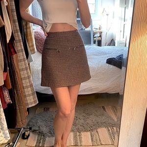 High Waisted Plaid Zara Mini Skirt